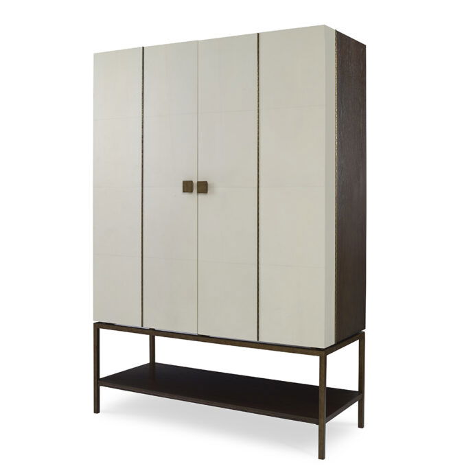 Julian Chichester Pollock Drinks Cabinet Light Oak Lime Ivory Vellum