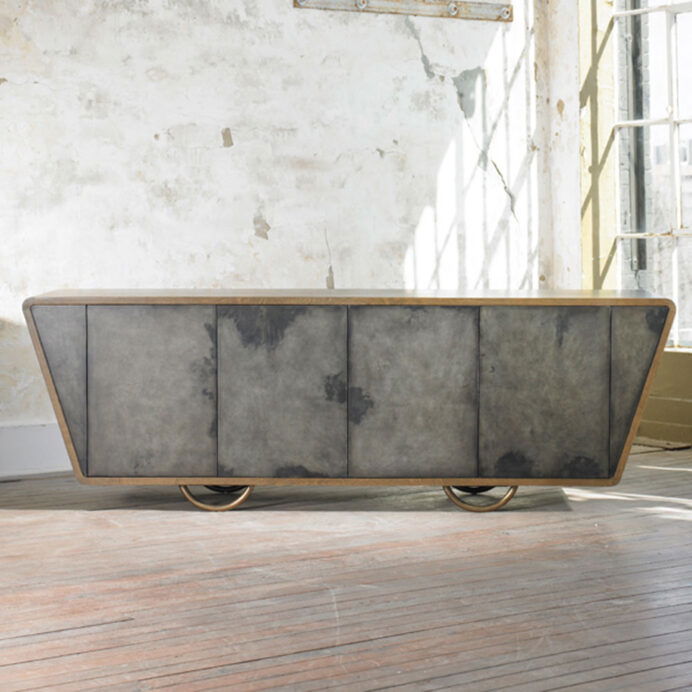 Julian Chichester Danish Cabinet Firmdale Grey Oak Black Vellum